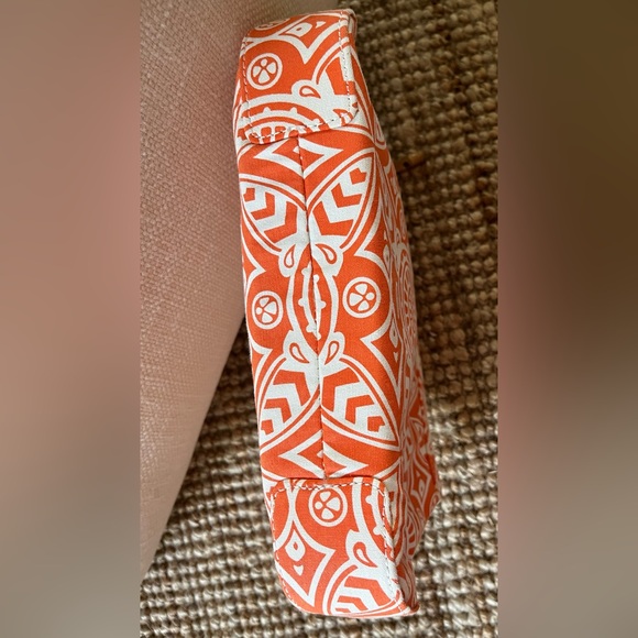 Donna Dixon “Cynthia” Orange Medallion Clutch, Pouch or Cosmetic Bag. - Picture 4 of 11